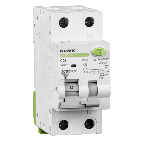 Sigurante - Diferential RCBO NOARK Ex9BL-N, 1P+N, 20A, 30mA, 6kA tip AC, curba C, 107631