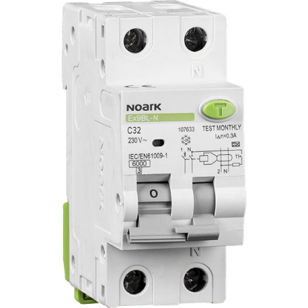 Sigurante - Diferential RCBO NOARK Ex9BL-N, 1P+N, 25A, 30mA, 6kA tip A, curba C, 107648
