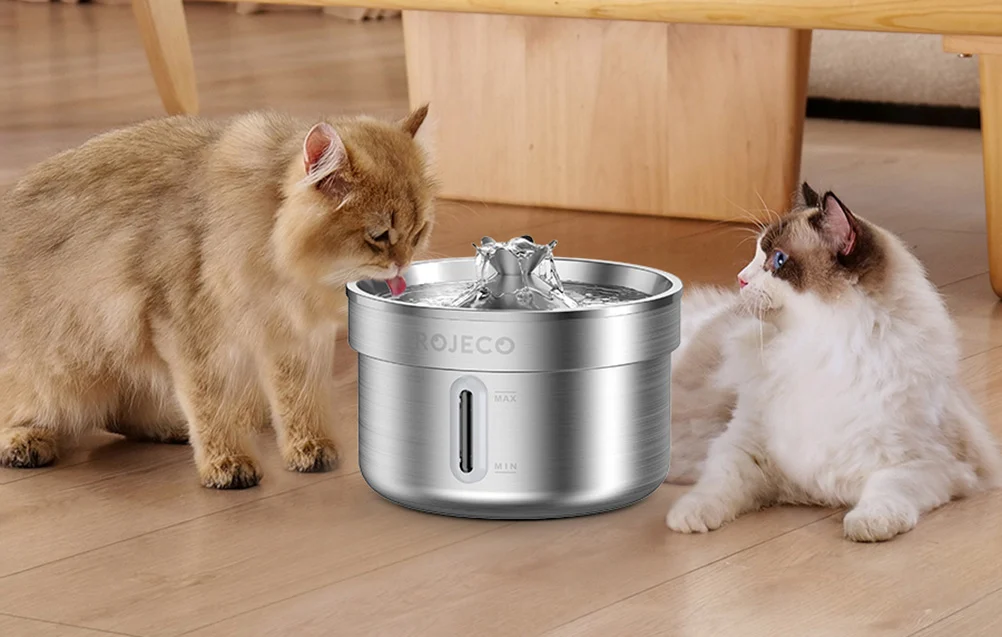 Fântână/băutor din oțel inoxidabil pentru câini și pisici 2l Rojeco [1]
