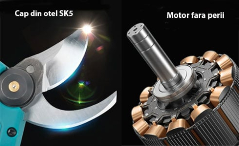 Foarfeca electrica pentru gradina  RV-FE, motor brushless, 2 acumulatori 2000mAh, 800W [1]