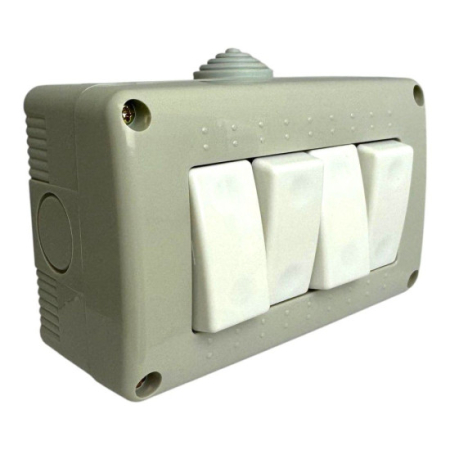 Intrerupatoare - Intrerupator cvadrublu aplicat, fara capac,  Antigron, IP20