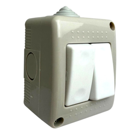 Intrerupatoare - Intrerupator dublu aplicat, fara capac,  Antigron, IP20