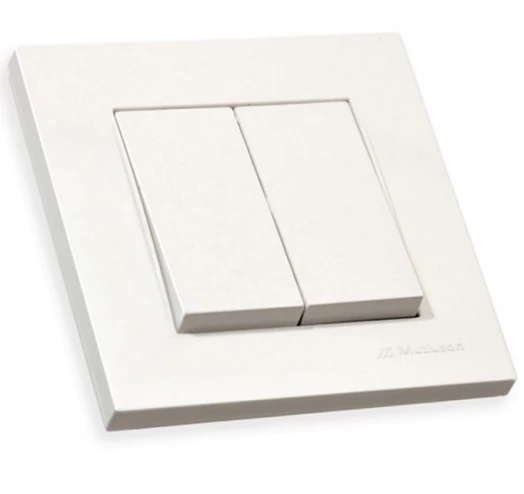 Intrerupatoare - Intrerupator dublu Rita Mutlusan, 10A, incastrat, alb