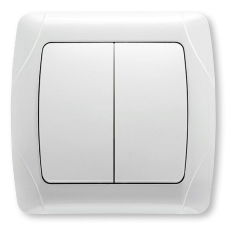 Aparataj si accesorii instalatii electrice - Intrerupator dublu VIKO Carmen, montaj incastrat, alb