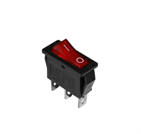 Accesorii - Intrerupator simplu, cu indicator luminos, montaj  incastrat, rosu cu negru