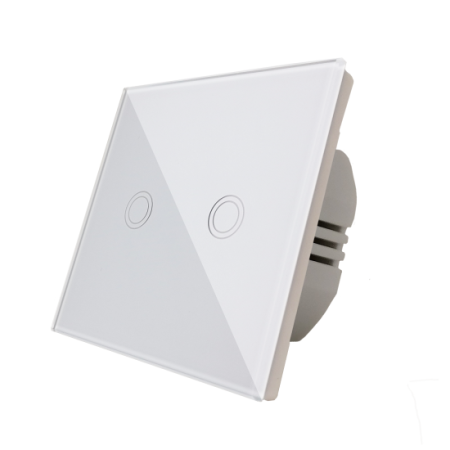 Intrerupatoare - Intrerupator touch dublu alb