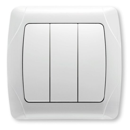 Toate produsele - Intrerupator triplu VIKO Carmen, montaj incastrat, alb