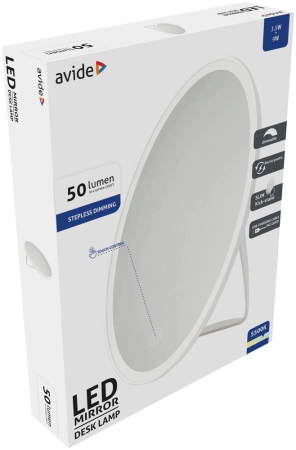 Lampă de birou cu oglindă cosmetică rotundă [1]