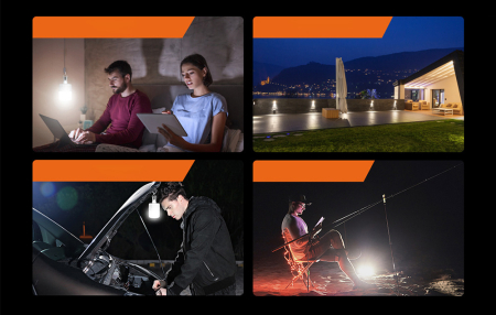 Lampa LED cu panou solar T26-S, Pentru Camping, 500 lm, incarcare USB, 3 moduri [2]