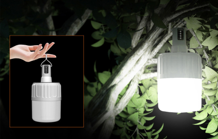 Lampa LED cu panou solar T26-S, Pentru Camping, 500 lm, incarcare USB, 3 moduri [1]