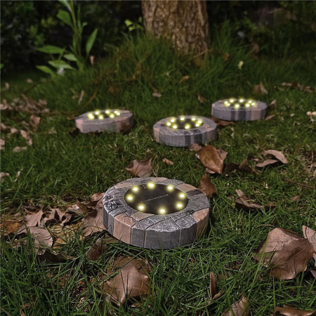 Lampă solară de grădină 8x LED WW cu țăruș, mozaic [1]