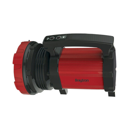 Camping - Lanterna LED cu acumulator, autonomie 4-8 ore, 15W, lumina rece, 6500K, rosu cu negru, Braytron
