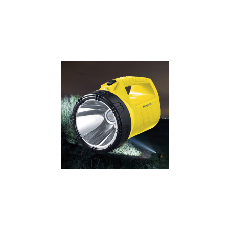 Lanterna LED cu acumulator, autonomie 8 ore, 10W, lumina rece, 6500K, negru cu galben, Braytron [1]