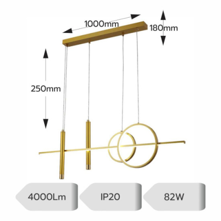 Lustra led aurie cu telecomanda CAELI 82W/4000LM 2700K-6500K [1]