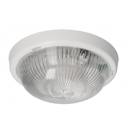 Plafoniere - Plafoniera 7070T-STAR/MS, Orno, policarbonat/sticla, E27, 100 W, IP44, abajur transparent/corp alb