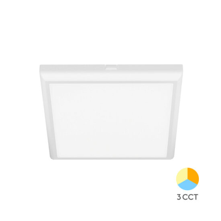 Plafoniere - Plafoniera LED patrata, 20w, montaj incastrat sau aplicat,  CCT, IP40, alba, Braytron