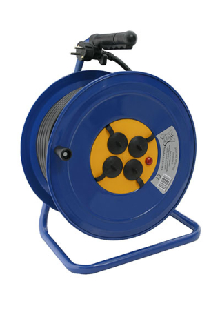 Prelungitoare - Prelungitor pe tambur  50m, 4 prize cu protectie, cablu 3x2.5mm², Adeleq