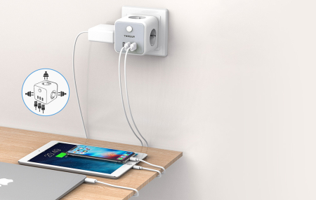 Prelungitor tip cub  TS-301-DE-C, 3 prize, 2 X USB A, 1 X USB-C [3]