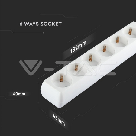 Prelungitor V-TAC, cu impamantare, 6P-1,5M, cablu 3x1.5mm² [2]