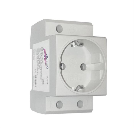 Accesorii - Priza cu montaj pe sina DIN, 2P+E, 16A, 3 module,  Adeleq