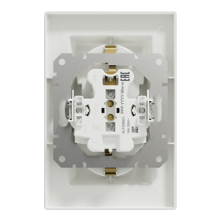 Priza dubla 2P+E Asfora, standard German, 16A, alba, montaj incastrat [2]