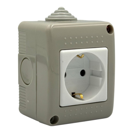 Prize - Priza modulara simpla,aplicata, fara capac, Antigron, 16A, IP20