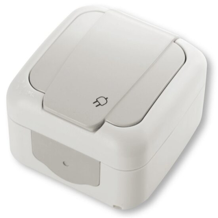 Prize - Priza simpla antigron VIKO Carmen, cu impamantare, montaj aplicat, alba