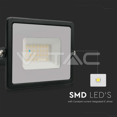 Proiector led VTAC SMD slim 30W lumina rece negru Seria E**TVc [1]