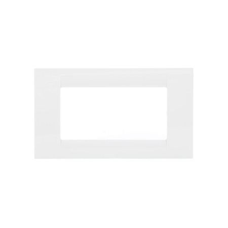 Accesorii instalatii electrice - Rama din gama Gewiss System, colectia Virna, GW22104, 4 module, alba, pentru priza / intrerupator