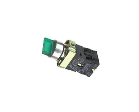 Accesorii - Selector cu maneta scurta cu revenire, luminoasa, 1NI+1ND, verde, 0-1, Freder