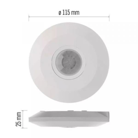 Senzor de miscare Emos PIR, 360° IP20, alb,cu sarcina rezistiva maxima : 2000 W [1]