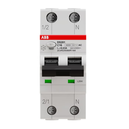 Sigurante - Siguranta automata diferentiala RCBO ABB  AC30/0.03 1P+N 16A 30mA 6kA curba C