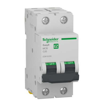 Sigurante - Siguranta automata Easy9 MCB, 20A, 2P, curba C, capacitate de rupere 4,5kA, Schneider