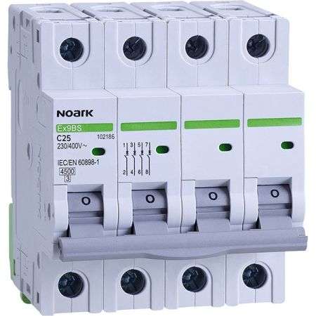Sigurante - Siguranta NOARK Ex9BS 3P+N 25A 4.5kA curba C, 102186