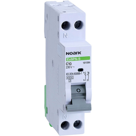 Sigurante - Siguranta NOARK Ex9PN-S, 1P+N, 1 modul, 10A 4.5kA curba C, 101594