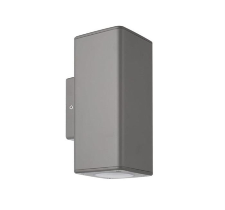 Aplica de perete - SPOT plastic FIX patrat DUBLU 2xGU10 - IP54 - gri