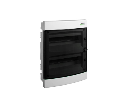 Tablouri electrice - TABLOU SIGURANTE, DIN PLASTIC, MONTARE INCASTRATA, USA TRANSPARENTA, IP40, 2 RANDURI, 2X12 MODULE