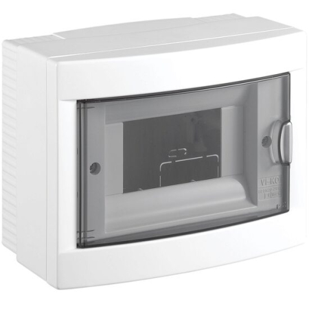 Tablouri electrice - TABLOU SIGURANTE VIKO, 6 MODULE, APLICAT, DISPUNERE PE 1 RAND, IP40, USA TRANSPARENTA