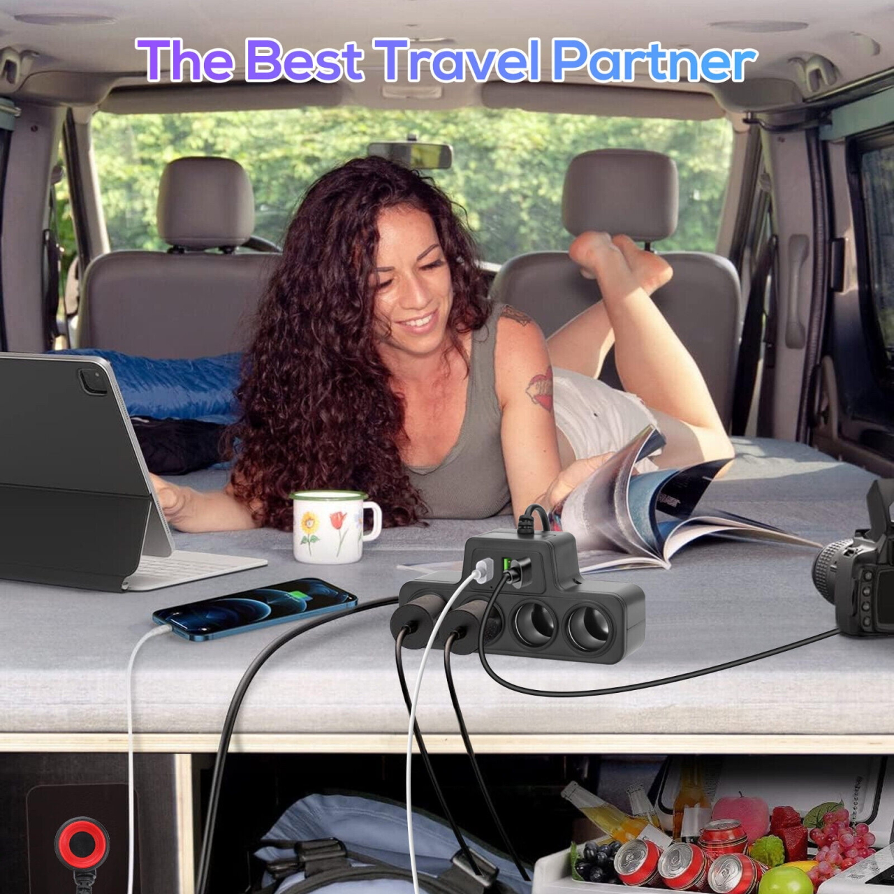 Adaptor Bricheta Auto 4 Prize + 2 Porturi USB + Indicator LED – Incarcare Rapida, Compatibil Universal 12V/24V [3]