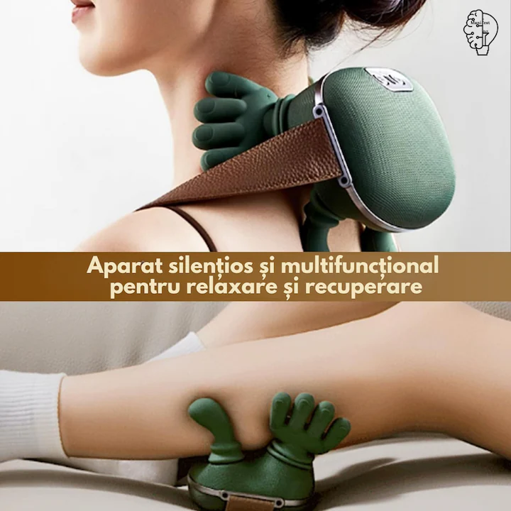 Aparat Profesional de Masaj Cervical și Umeri cu „Mâini Bionice” – Tehnologie 5D, Încălzire Infraroșu, Reîncărcabil, pentru Relaxare și Recuperare Musculară [4]