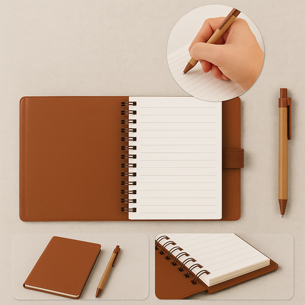 Caiet cu Spirala si Pix Eco – Design Elegant, File Liniate [2]