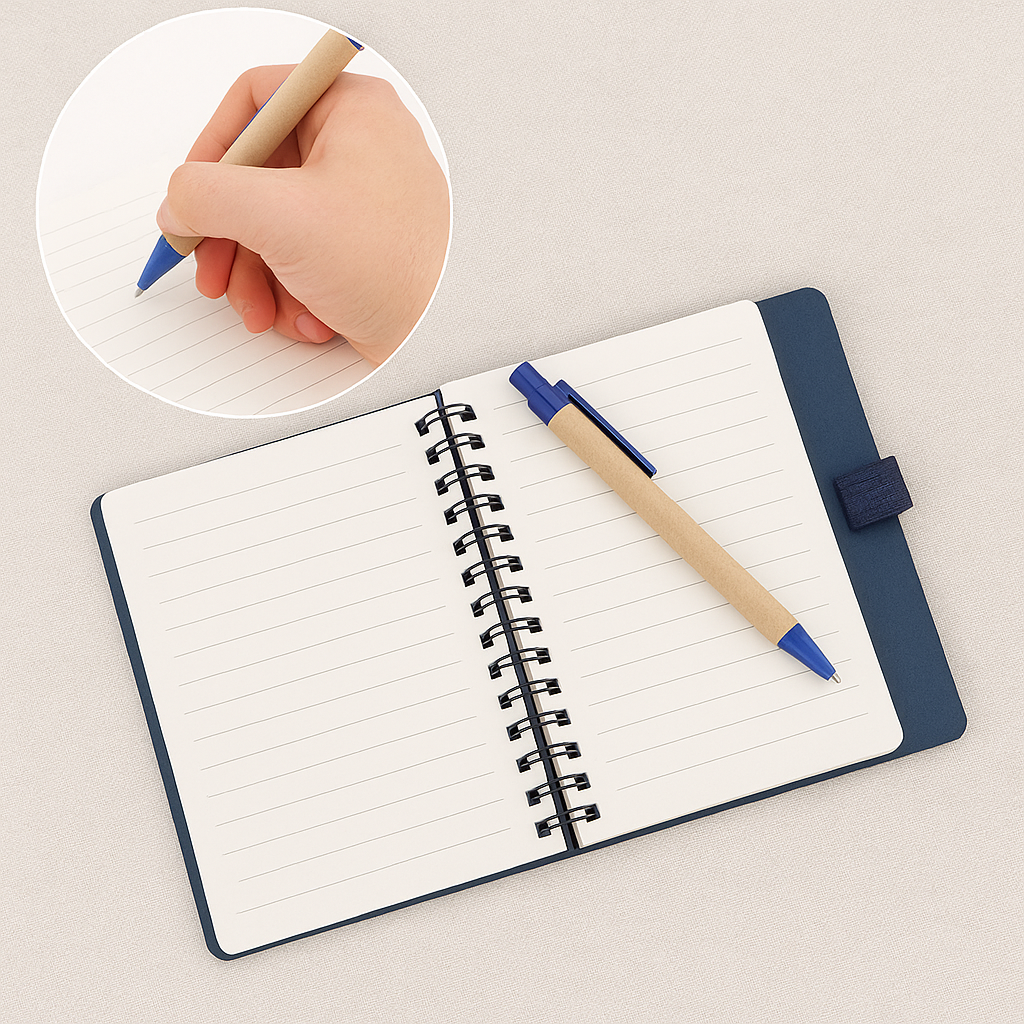 Caiet cu Spirala si Pix Eco – Design Elegant, File Liniate [5]