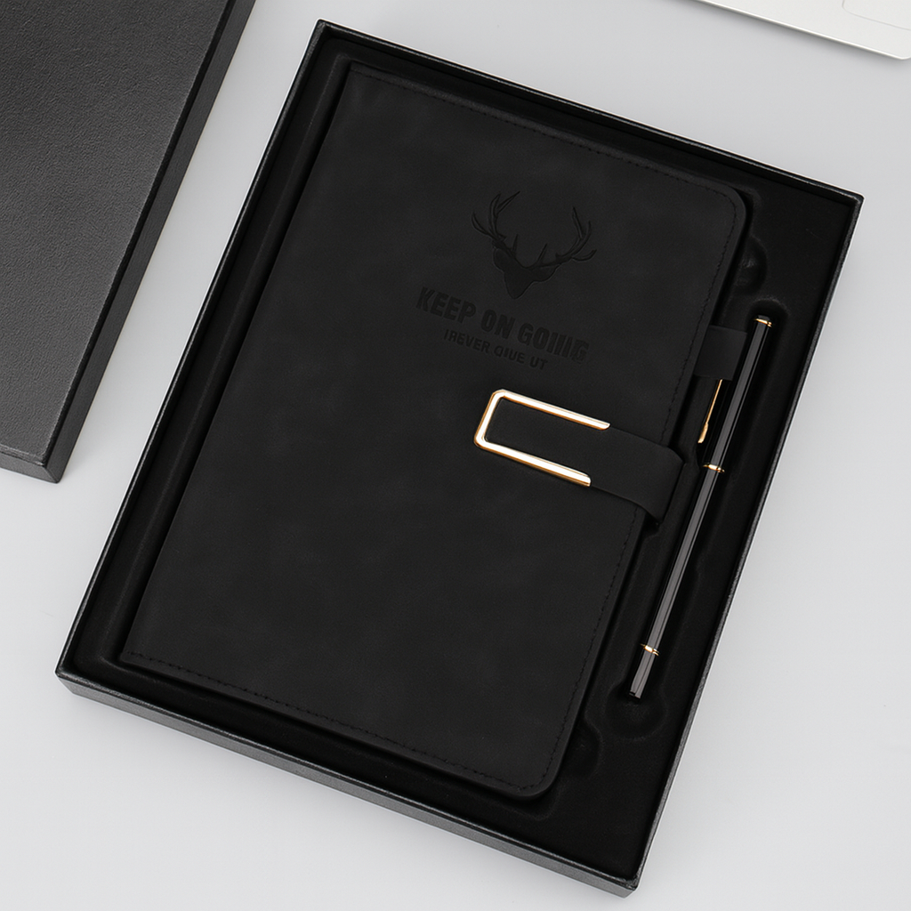 Caiet Standard Colectia Premium Keep On Going, piele ecologica, catarama aurie, multicolor, 21x29.7cm [1]