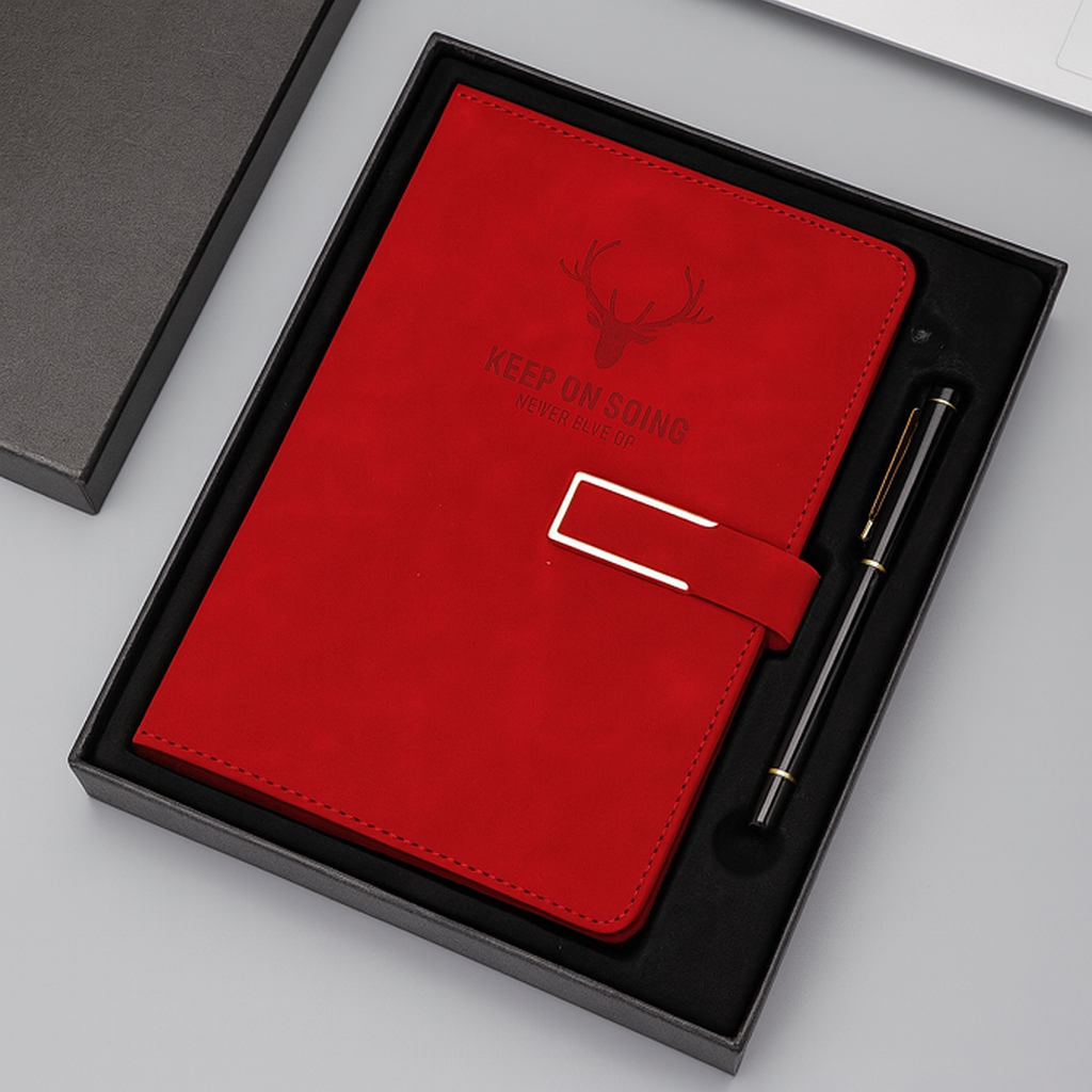 Caiet Standard Colectia Premium Keep On Going, piele ecologica, catarama aurie, multicolor, 21x29.7cm [1]