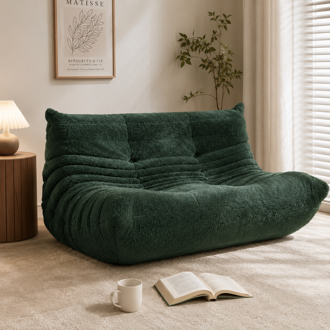 Canapea Compactă Ergonomică Tip Mushroom, Design Modern, 130 × 100 × 70 cm, Tapițerie Premium [3]
