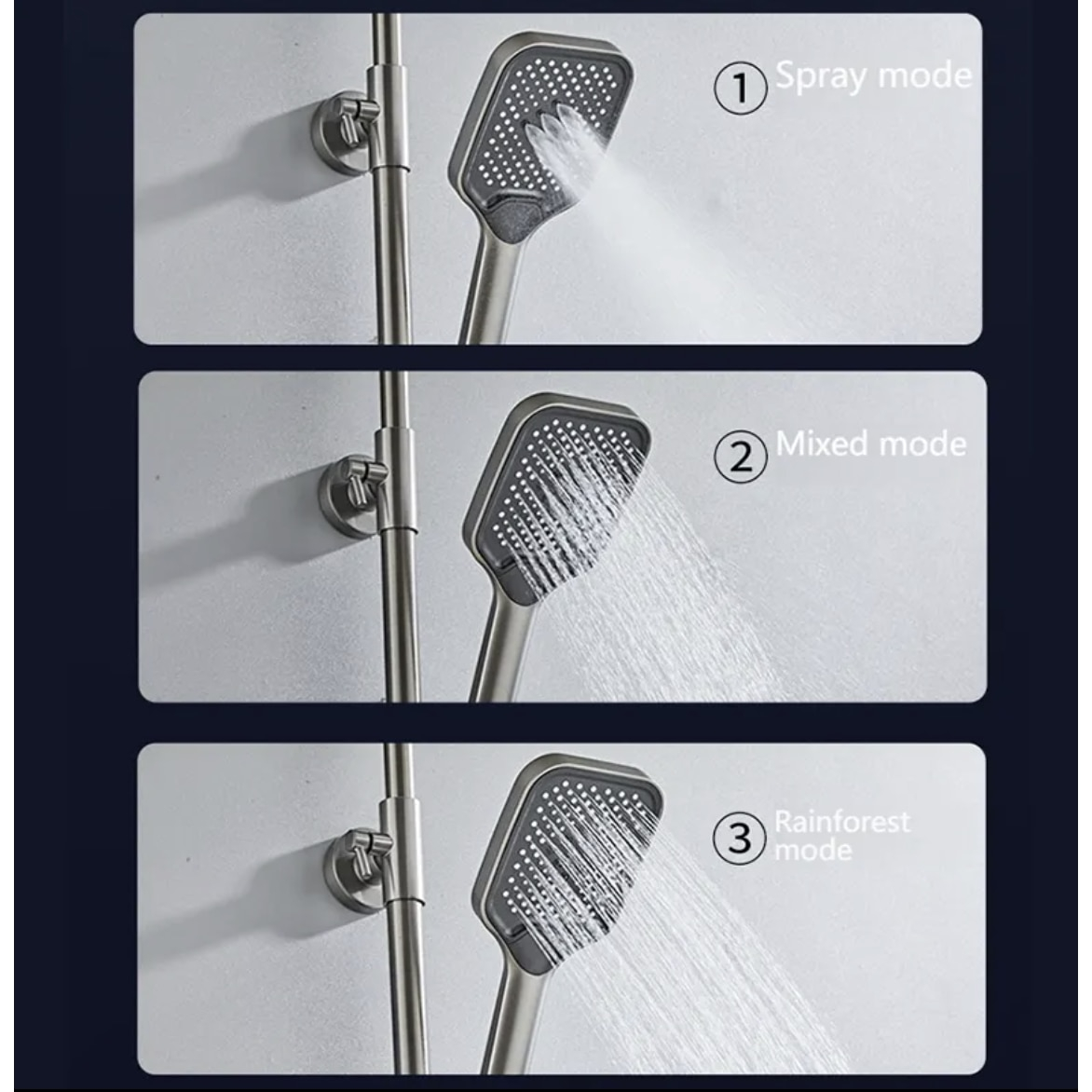 Coloana de Dus Smart, Afisaj LED, Tehnologie de Pulverizare cu Aer, Lumini LED, Materiale Premium, Para Dus, Robinet Ascuns, Fara Conectare Electrica [2]