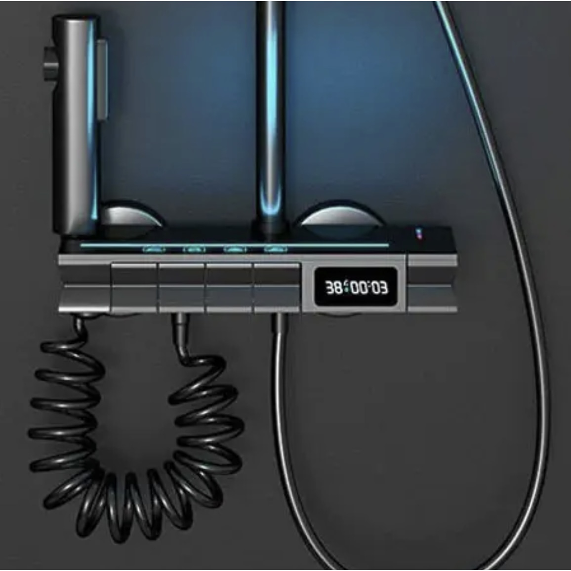 Coloana de Dus Smart, Afisaj LED, Tehnologie de Pulverizare cu Aer, Lumini LED, Materiale Premium, Para Dus, Robinet Ascuns, Fara Conectare Electrica [4]