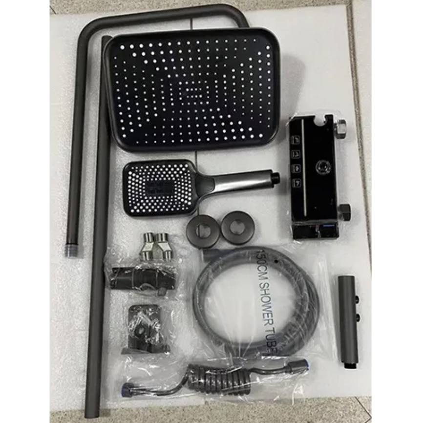 Coloana de Dus Smart, Afisaj LED, Tehnologie de Pulverizare cu Aer, Lumini LED, Materiale Premium, Para Dus, Robinet Ascuns, Fara Conectare Electrica [6]