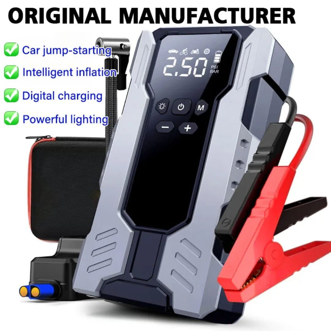 Compresor Auto Portabil 4 în 1 cu Power Bank și Pornire Auto – Mini Compresor Digital Reîncărcabil [6]
