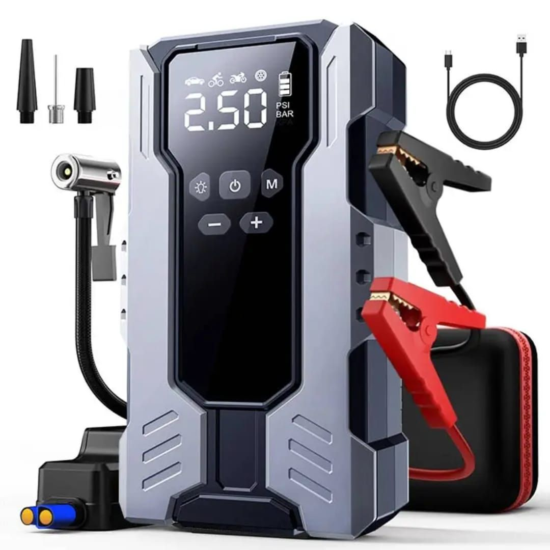 Compresor Auto Portabil 4 în 1 cu Power Bank și Pornire Auto – Mini Compresor Digital Reîncărcabil [3]
